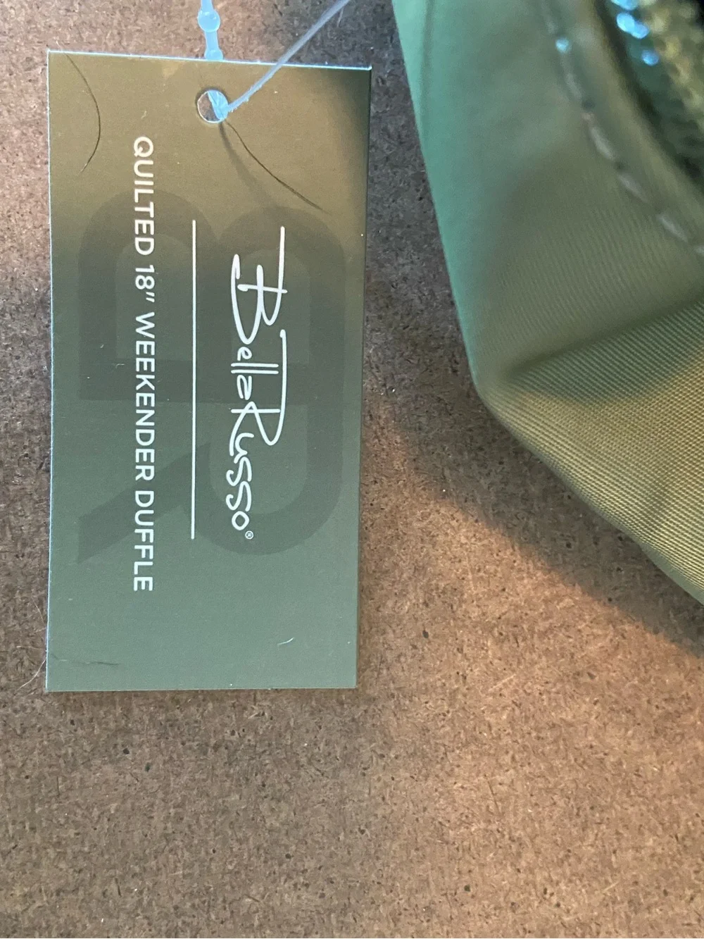 Dark Olive Green Tote Bag with Gold Zip Pocket